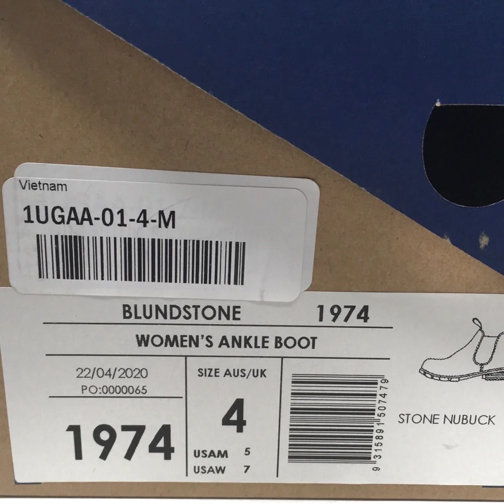 Blundstone 1974 Ankle Suede Leather Stone Nubuck Heeled Chelsea Boots US 7 - Picture 15 of 16